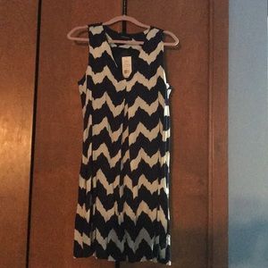 📦 Donated!Indication Blue and White Chevron Dress